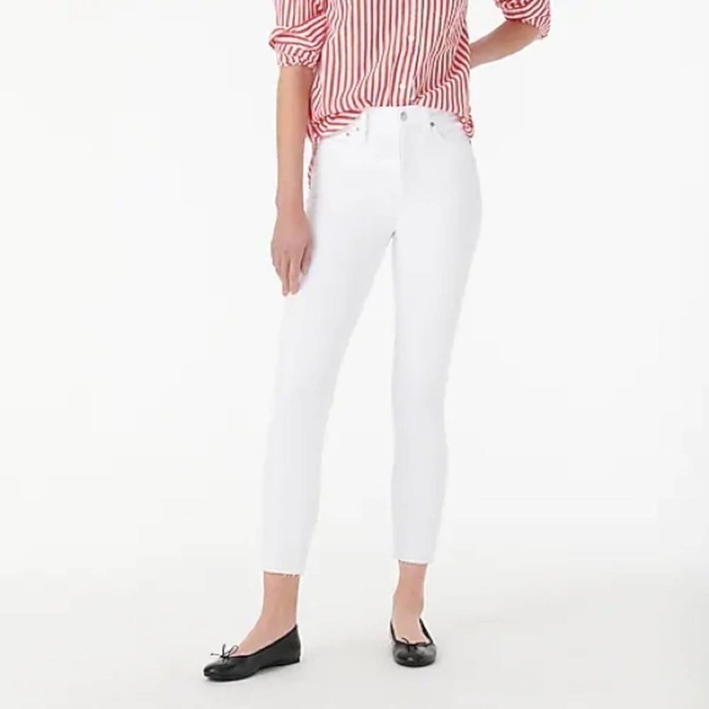 J. Crew 10" highest-rise toothpick jean in white size 35